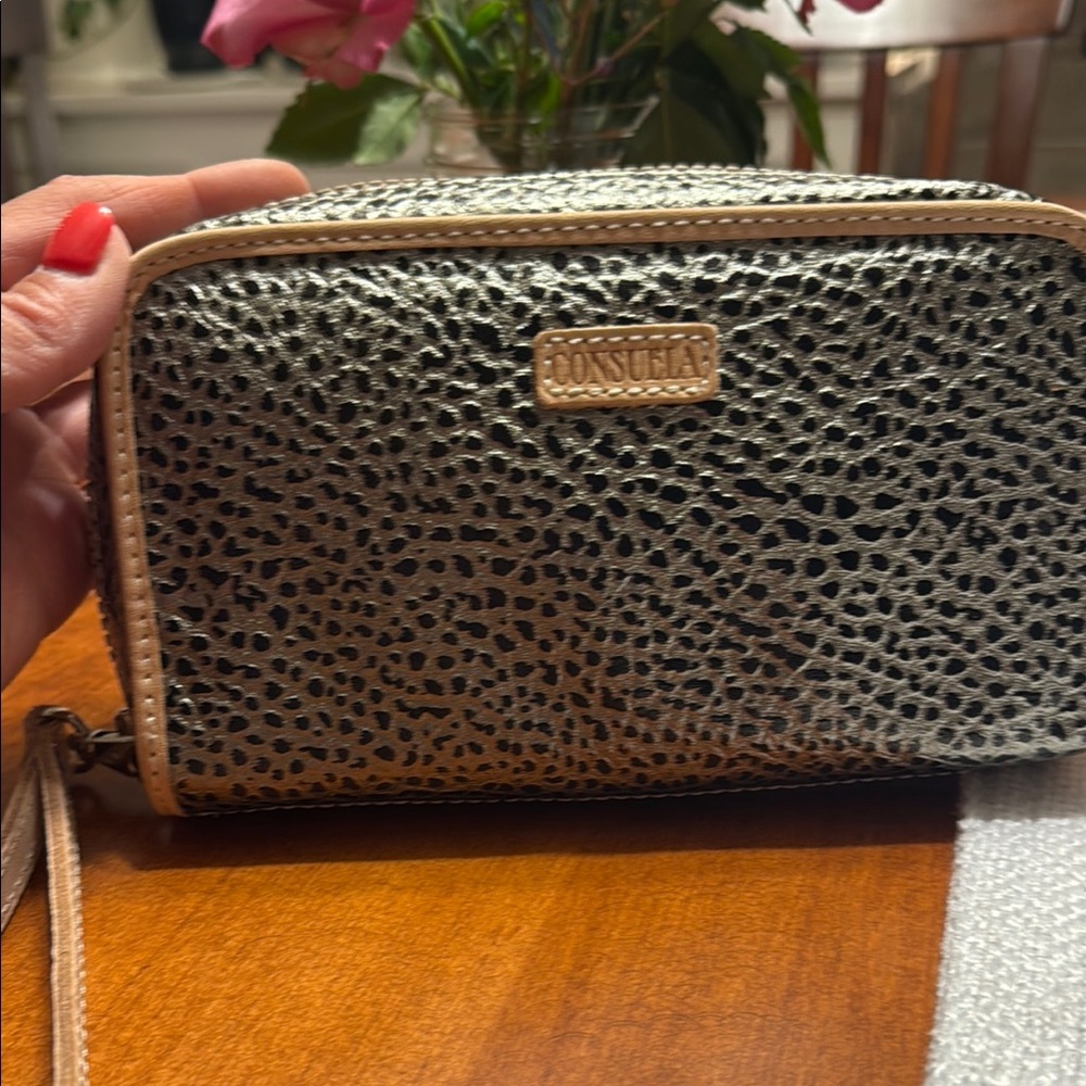 Consuela Silver Textured Wristlet